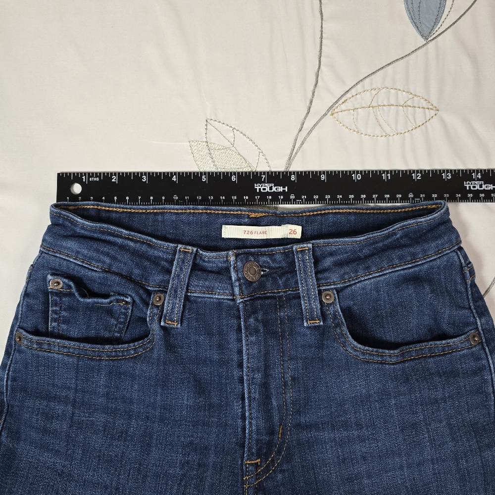 Levi Strauss & Co. Jeans, 726 High-Rise Flare, Dark Denim, Women's, Size W26 L32 - Picture 8 of 13